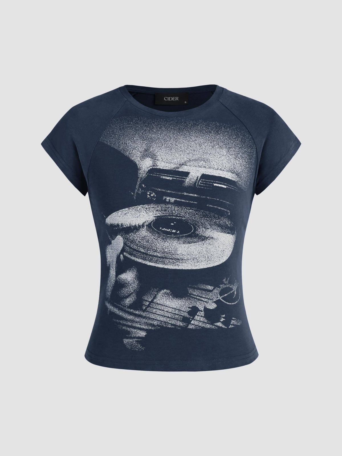 Blue Jersey Round Neckline Graphic Short Sleeve Tee | TS56 - view 1