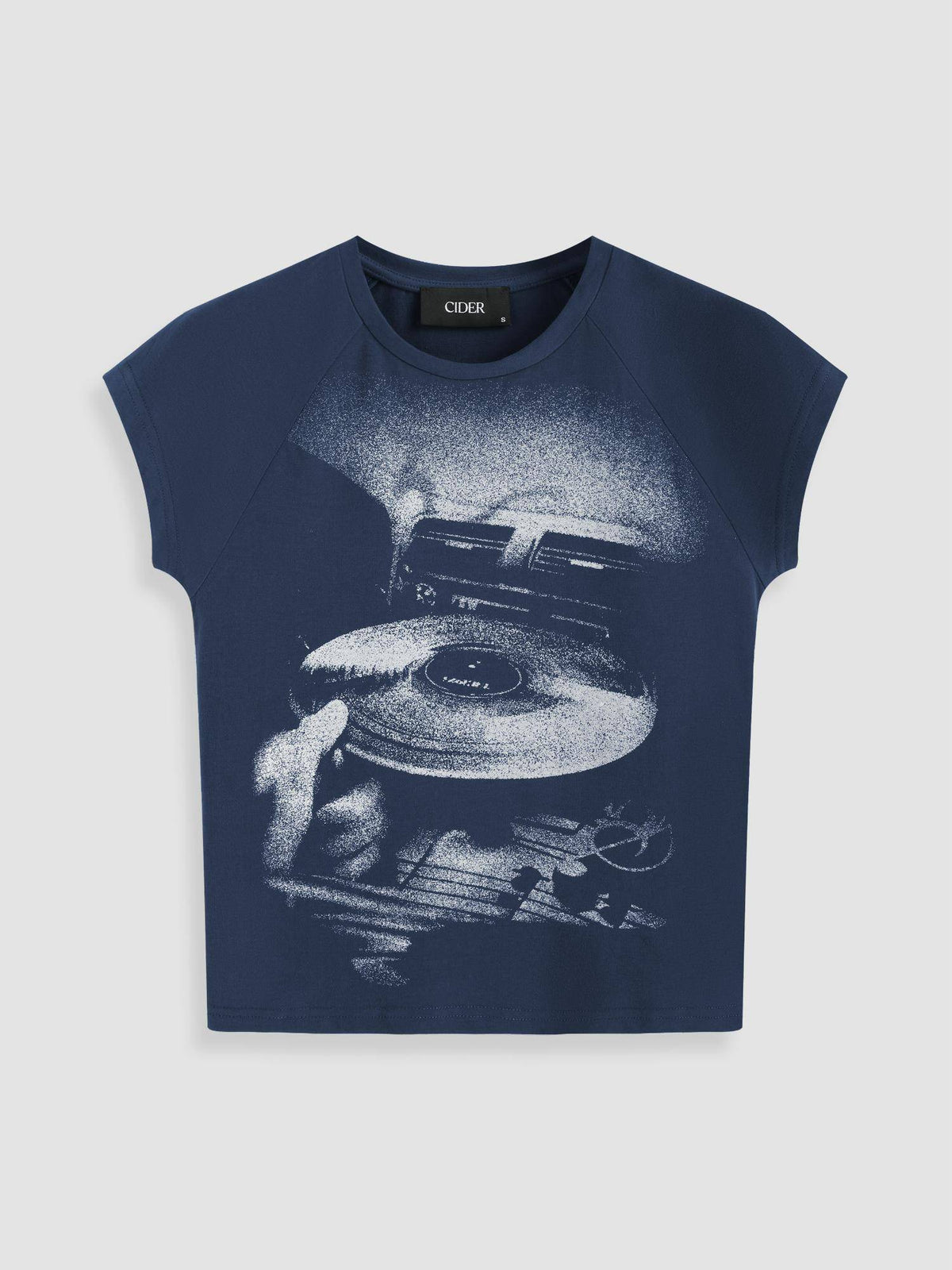 Blue Jersey Round Neckline Graphic Short Sleeve Tee | TS56 - view 2