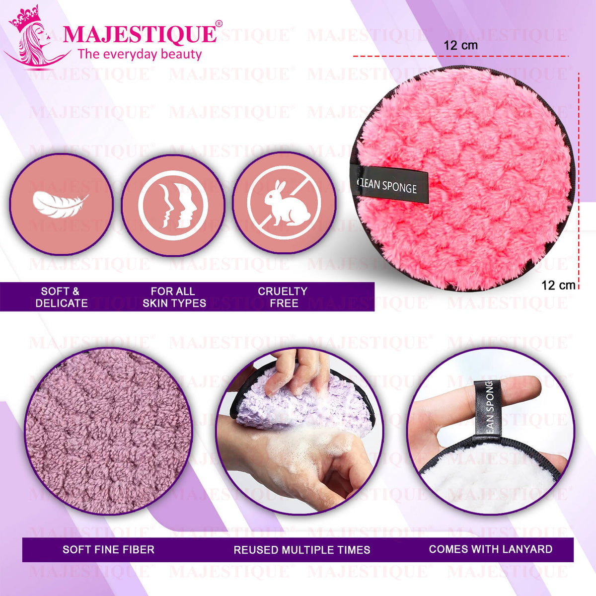 Face Cleansing Pad, Mushroom Blender and Facial Applicator - Multicolor | T32 - view 3