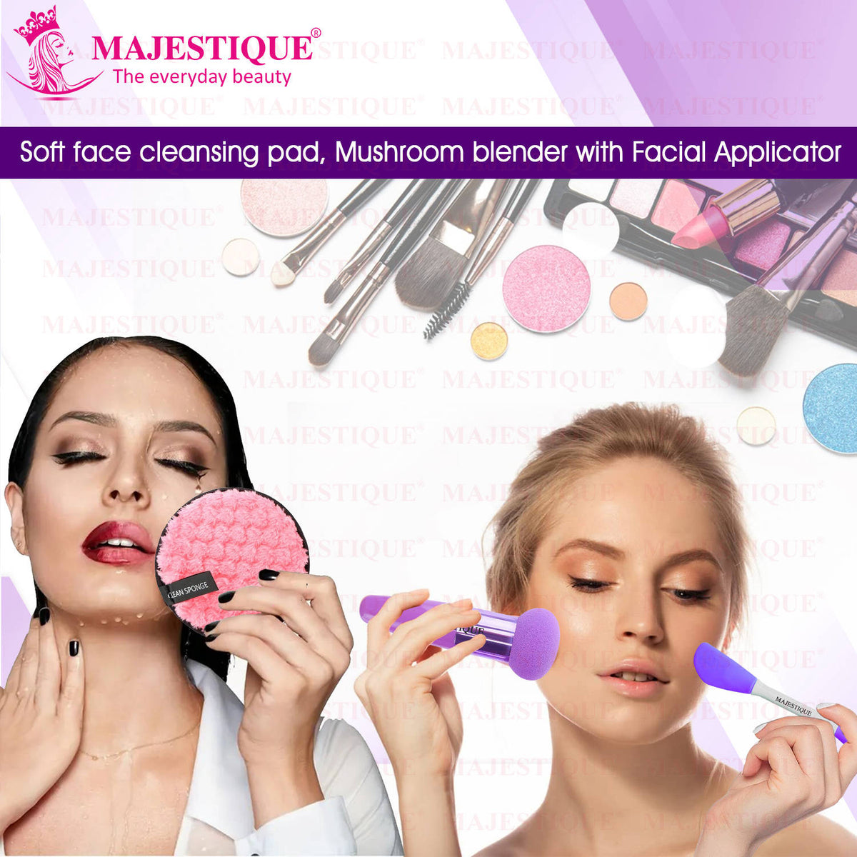 Face Cleansing Pad, Mushroom Blender and Facial Applicator - Multicolor | T32 - view 5