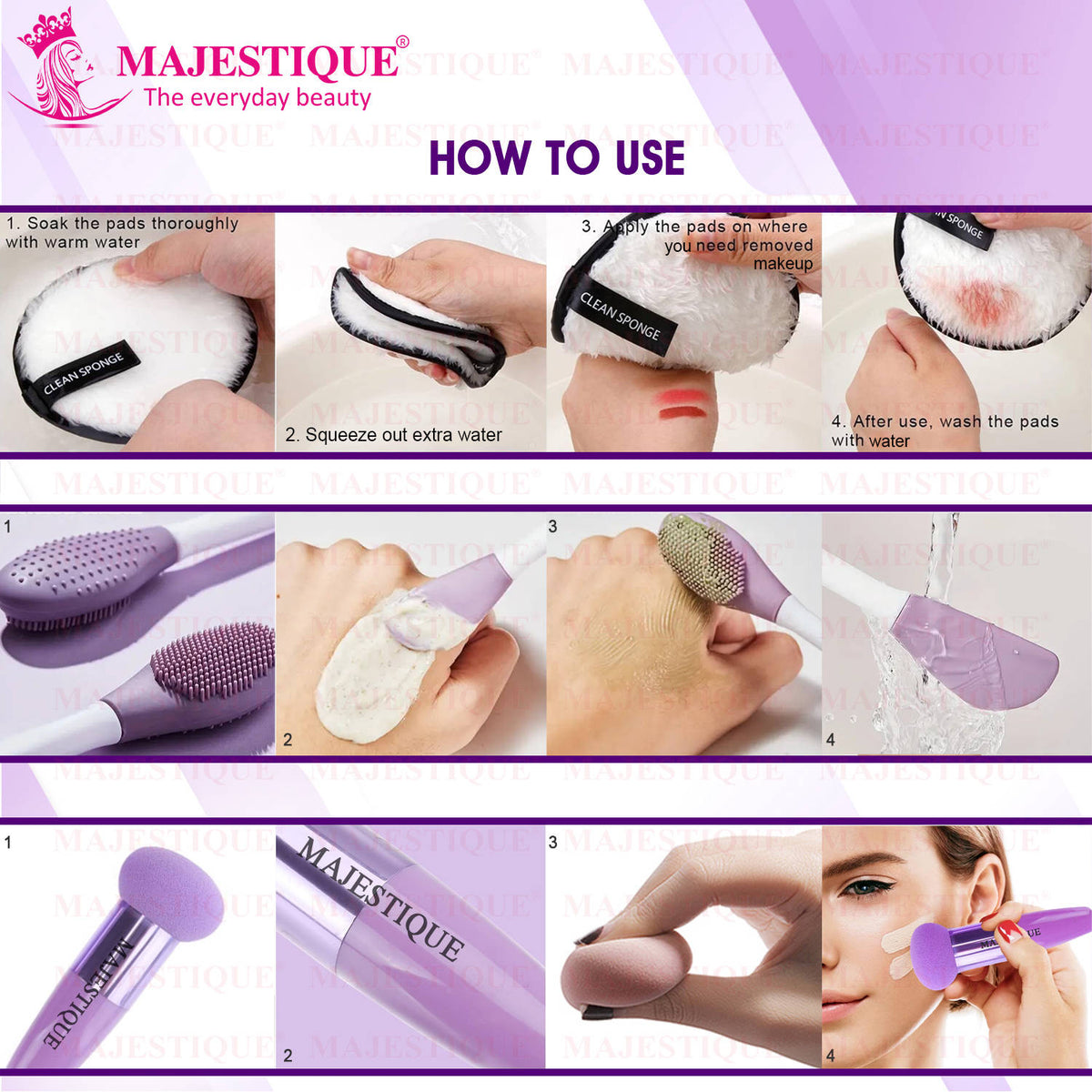 Face Cleansing Pad, Mushroom Blender and Facial Applicator - Multicolor | T32 - view 7