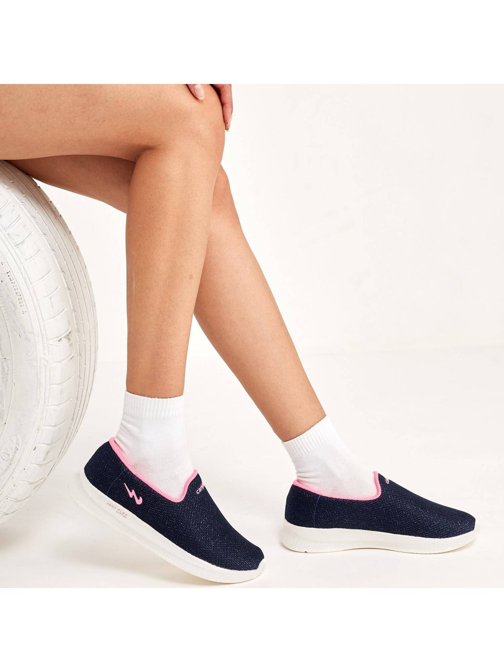 Zoe Plus White Walking Shoes For Women | SH9 - view 24