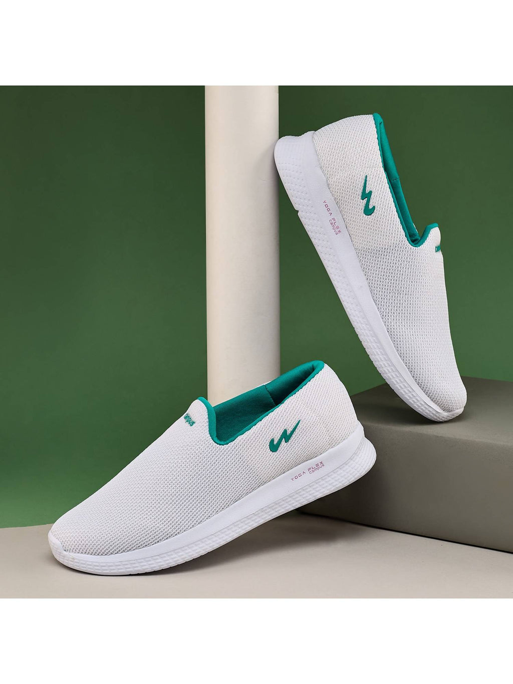 Zoe Plus White Walking Shoes For Women | SH9 - view 1
