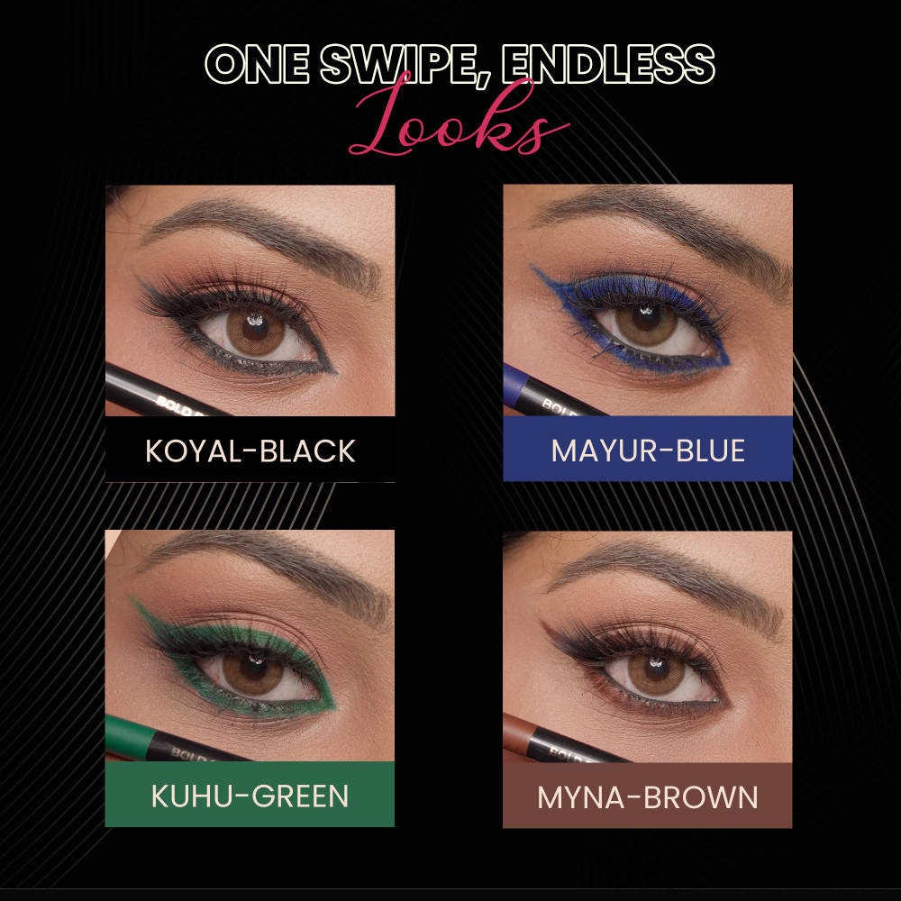 Bold Define Matte Kajal Essentials | Smudge-Proof | Pack of 4 | E20 - view 3