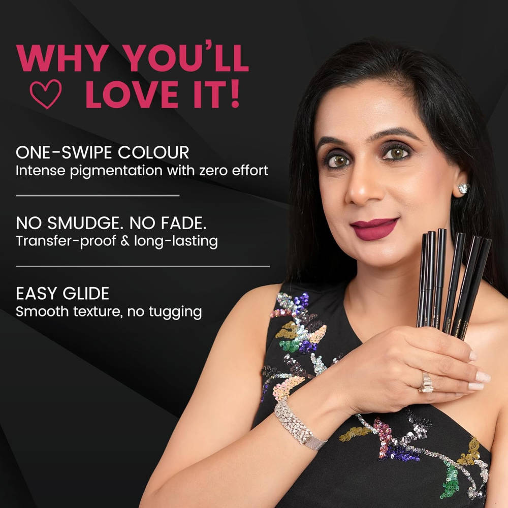 Bold Define Matte Kajal Essentials | Smudge-Proof | Pack of 4 | E20 - view 4