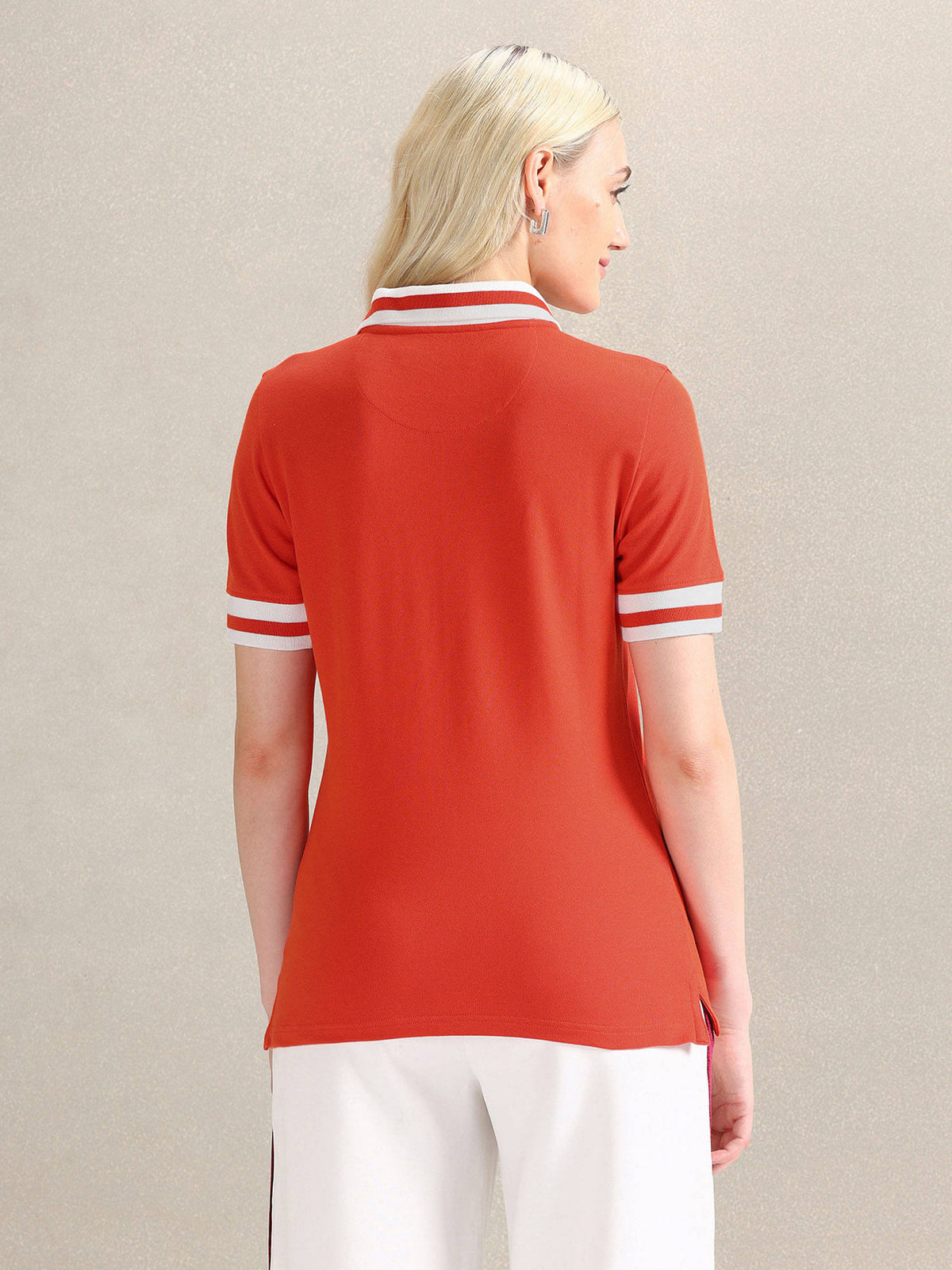 Striped Collar Pique Polo T-Shirt | U89 - view 5