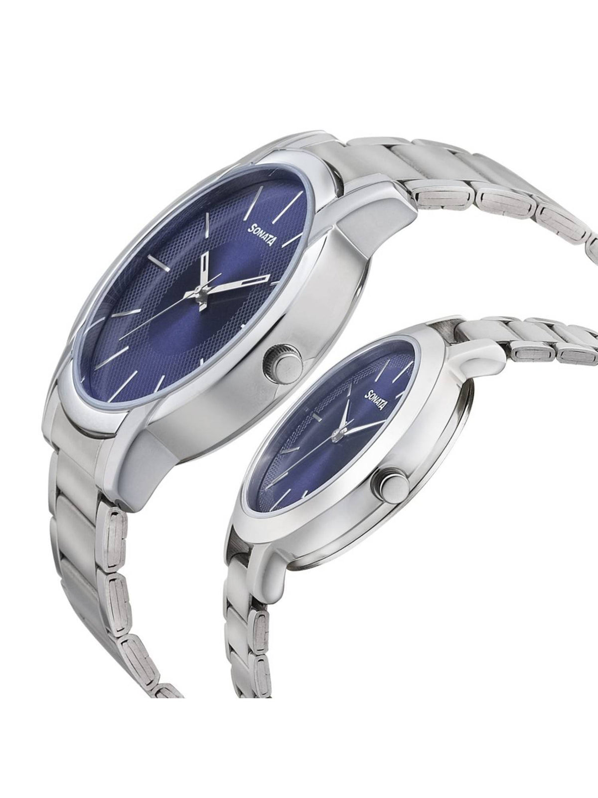 NP770318141SM01 Blue Dial Analog Watch for Couple | W92 - view 3