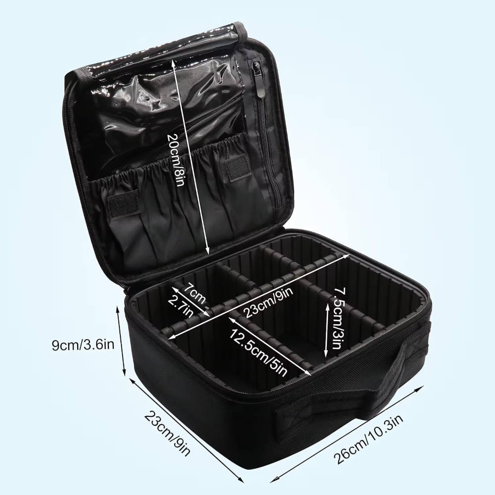 Professional Makeup Cosmetics Storage Bag/Pouch with Adjustable Compartment - Rainbow | C83 - view 2