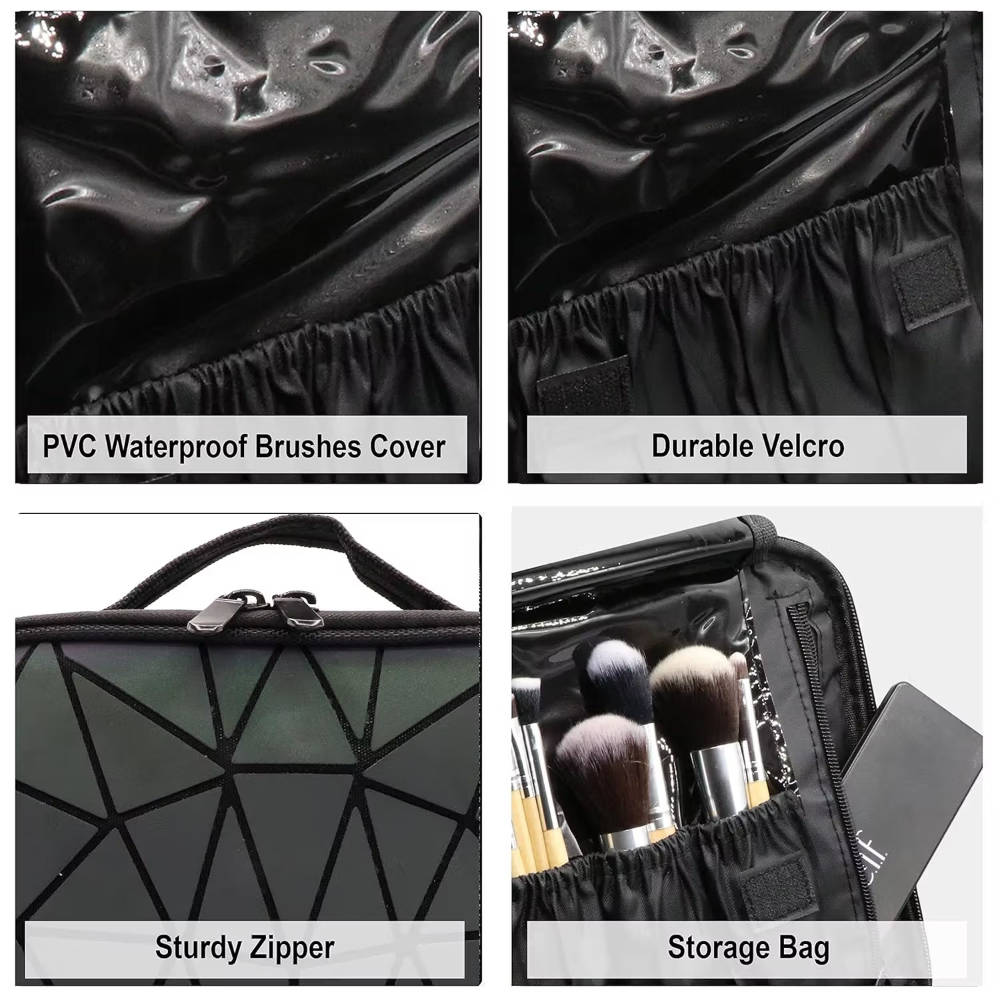 Professional Makeup Cosmetics Storage Bag/Pouch with Adjustable Compartment - Rainbow | C83 - view 4