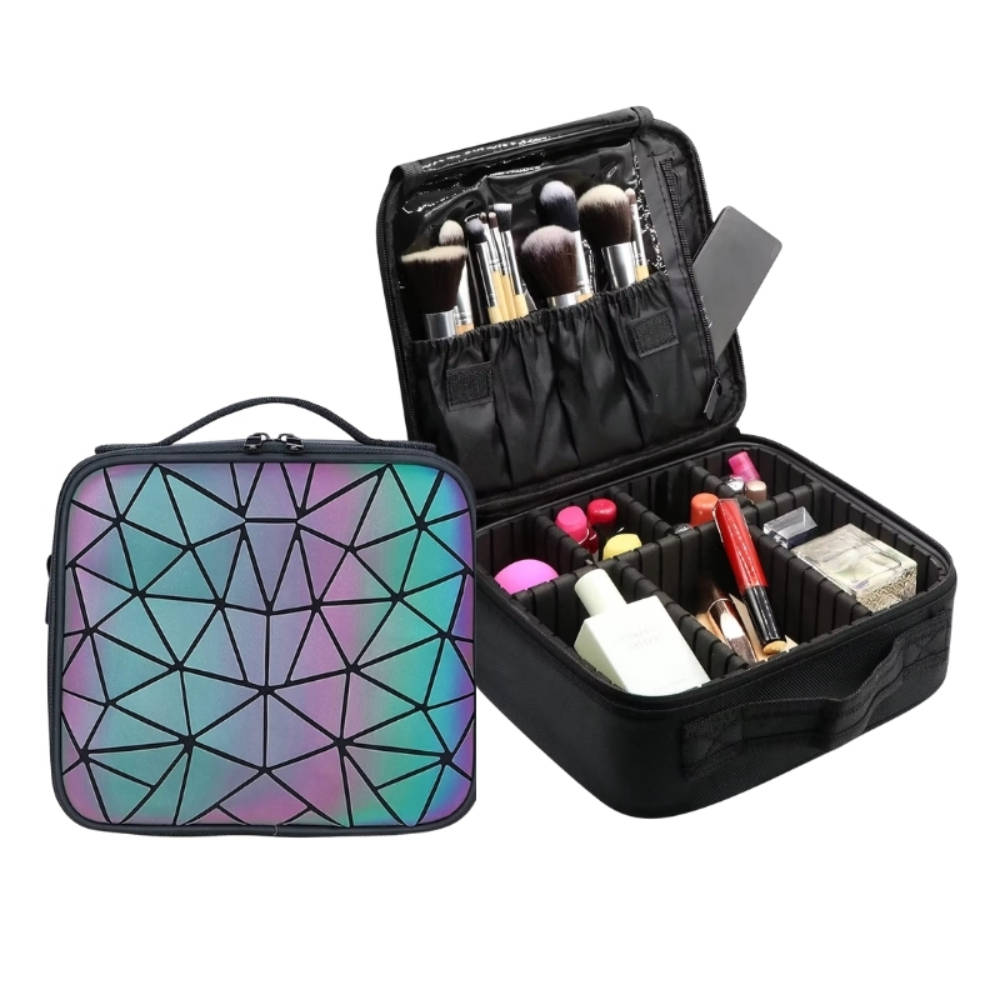 Professional Makeup Cosmetics Storage Bag/Pouch with Adjustable Compartment - Rainbow | C83 - view 5