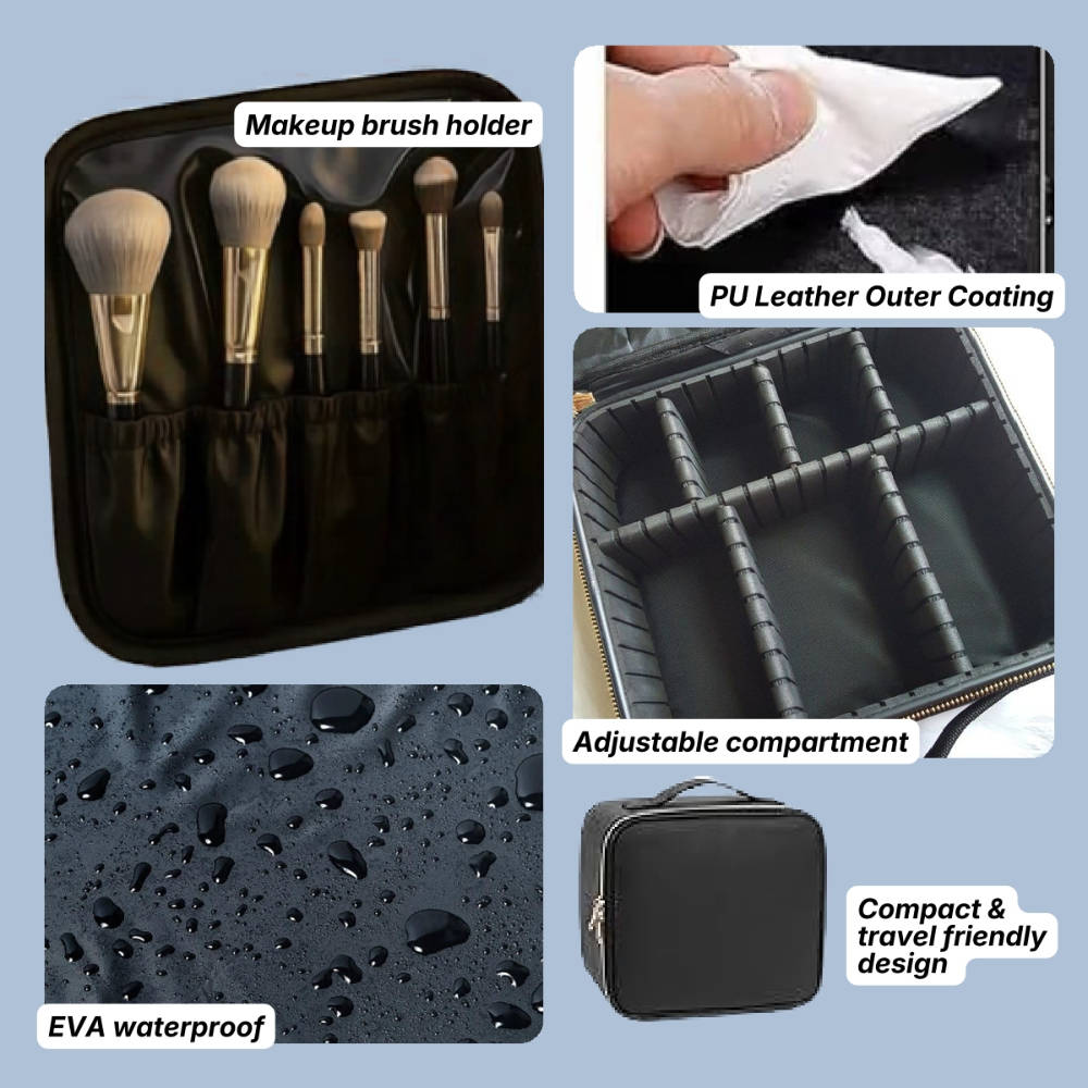 Travel Makeup Bag With Led Mirror - Black | C83 - view 3