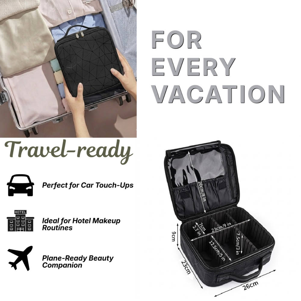 Travel Makeup Bag With Led Mirror - Black | C83 - view 5