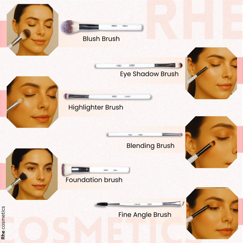 06 Pcs Professional Makeup Brush Set For Face & Eye Makeup Brush - Set V1 | T32 - view 4