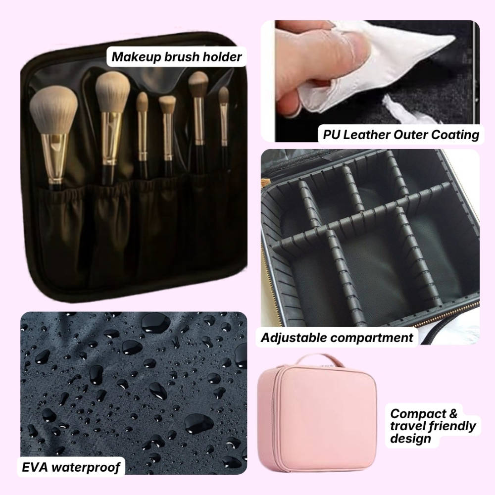 Travel Makeup Bag With Led Mirror- Rose Gold | C83 - view 3