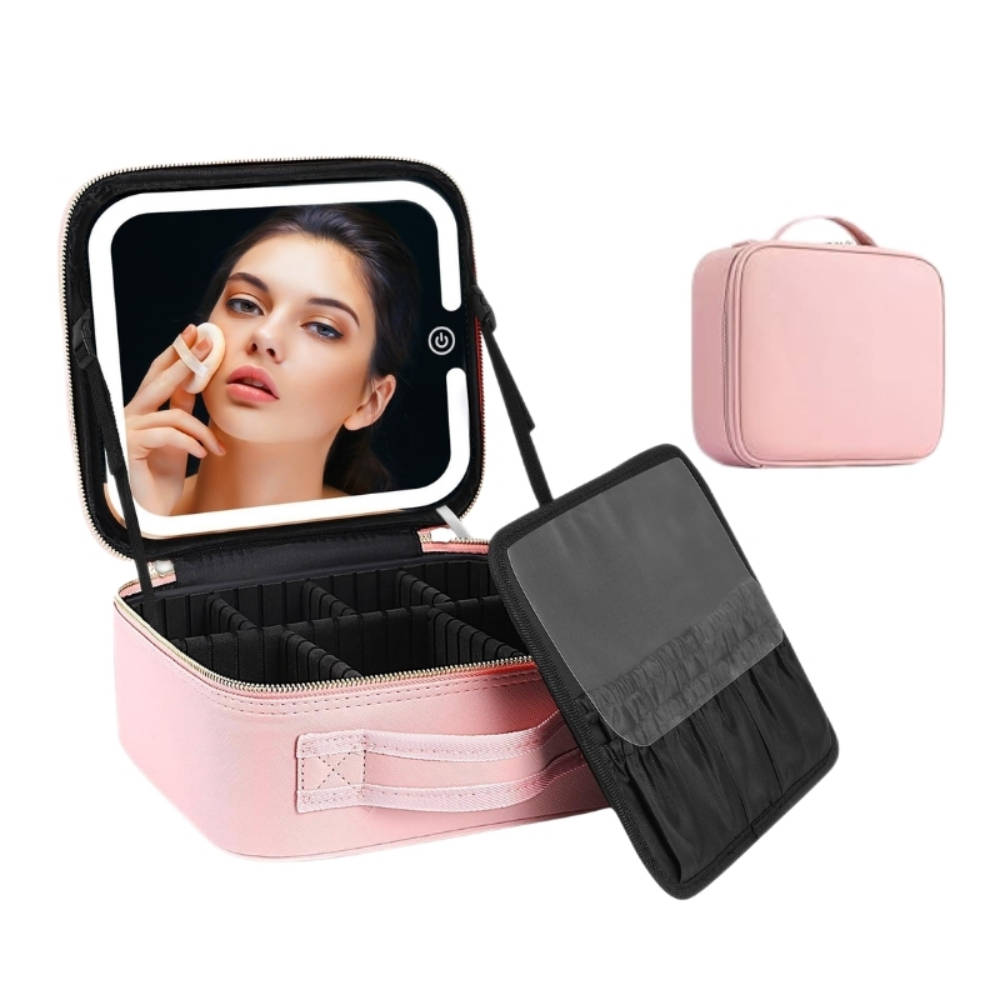 Travel Makeup Bag With Led Mirror- Rose Gold | C83 - view 5