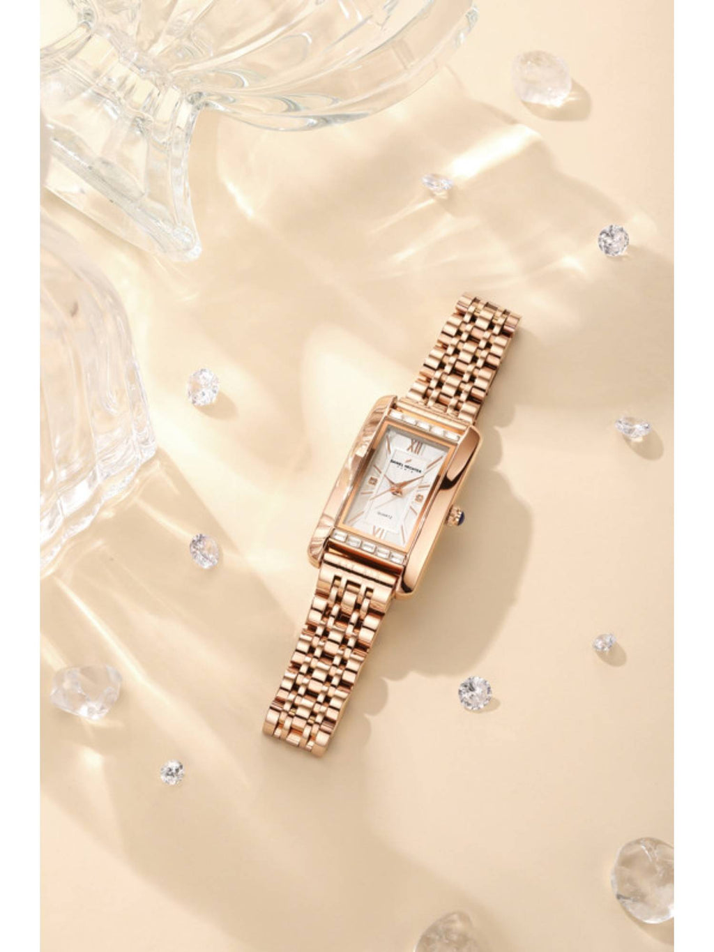Paris Solferino Collection Analog Rectangular White Watch for Women-DHW2010 | W92 - view 10