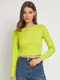 Women Black Solid Ribbed Crop Top | CT61 - view 13