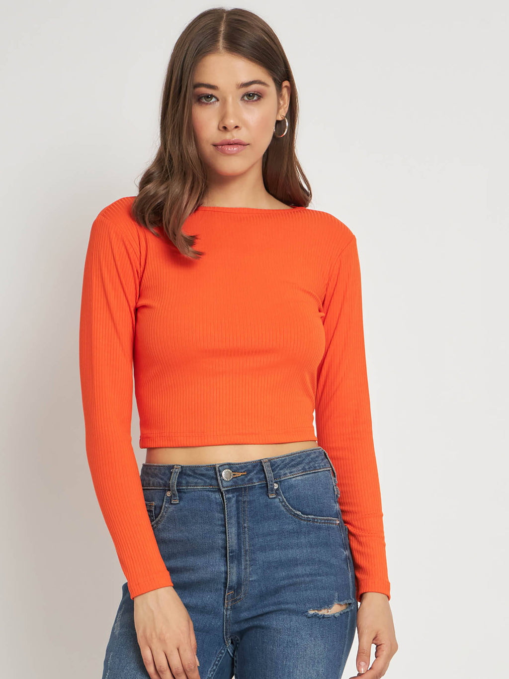 Women Black Solid Ribbed Crop Top | CT61 - view 26