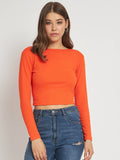 Women Black Solid Ribbed Crop Top | CT61 - view 26