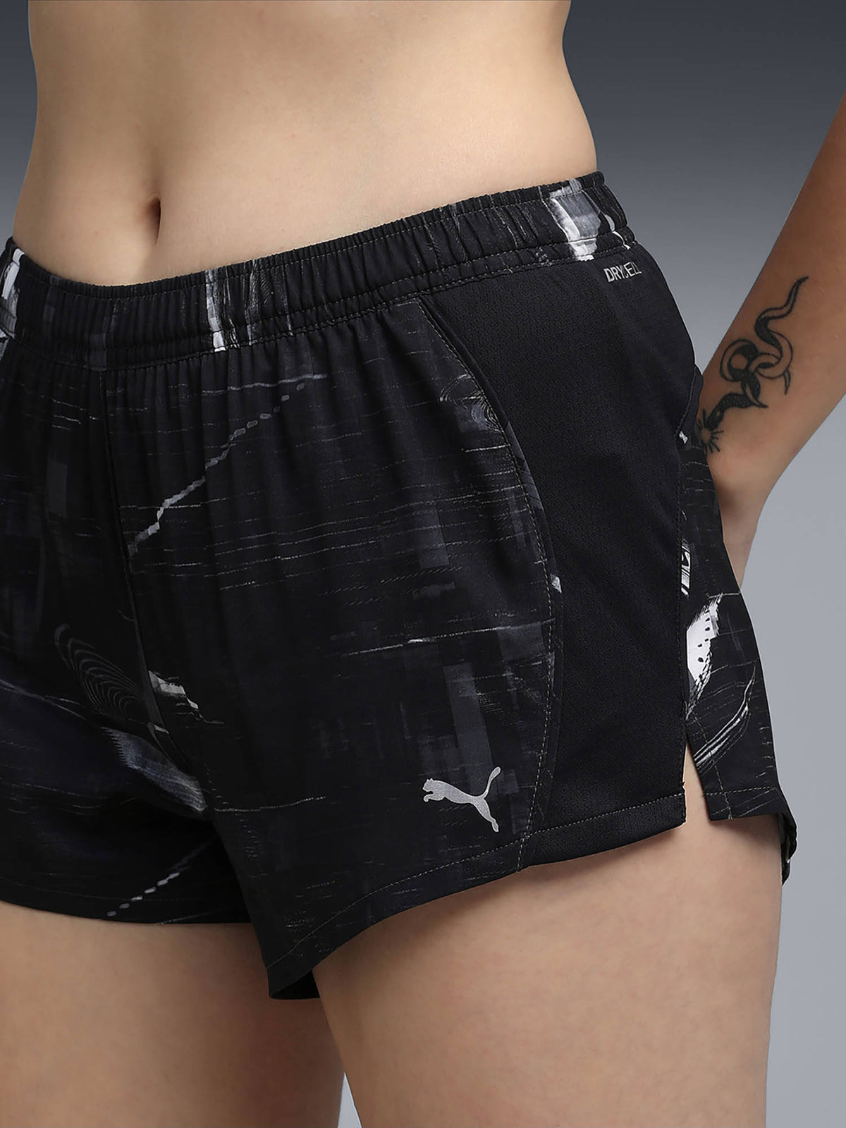 RUNNING FOUNDATIONS Women Black Printed 3" Shorts - view 2