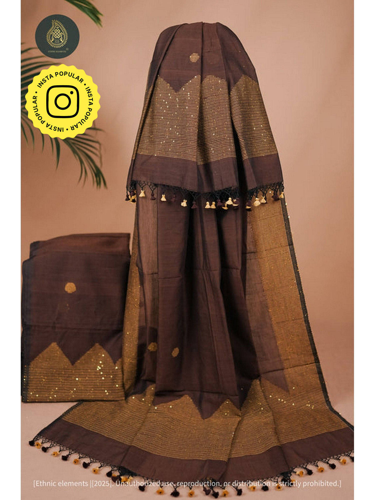 Jamdani Cotton Suit Unstitched Kurta and Dupatta | D56 - view 1