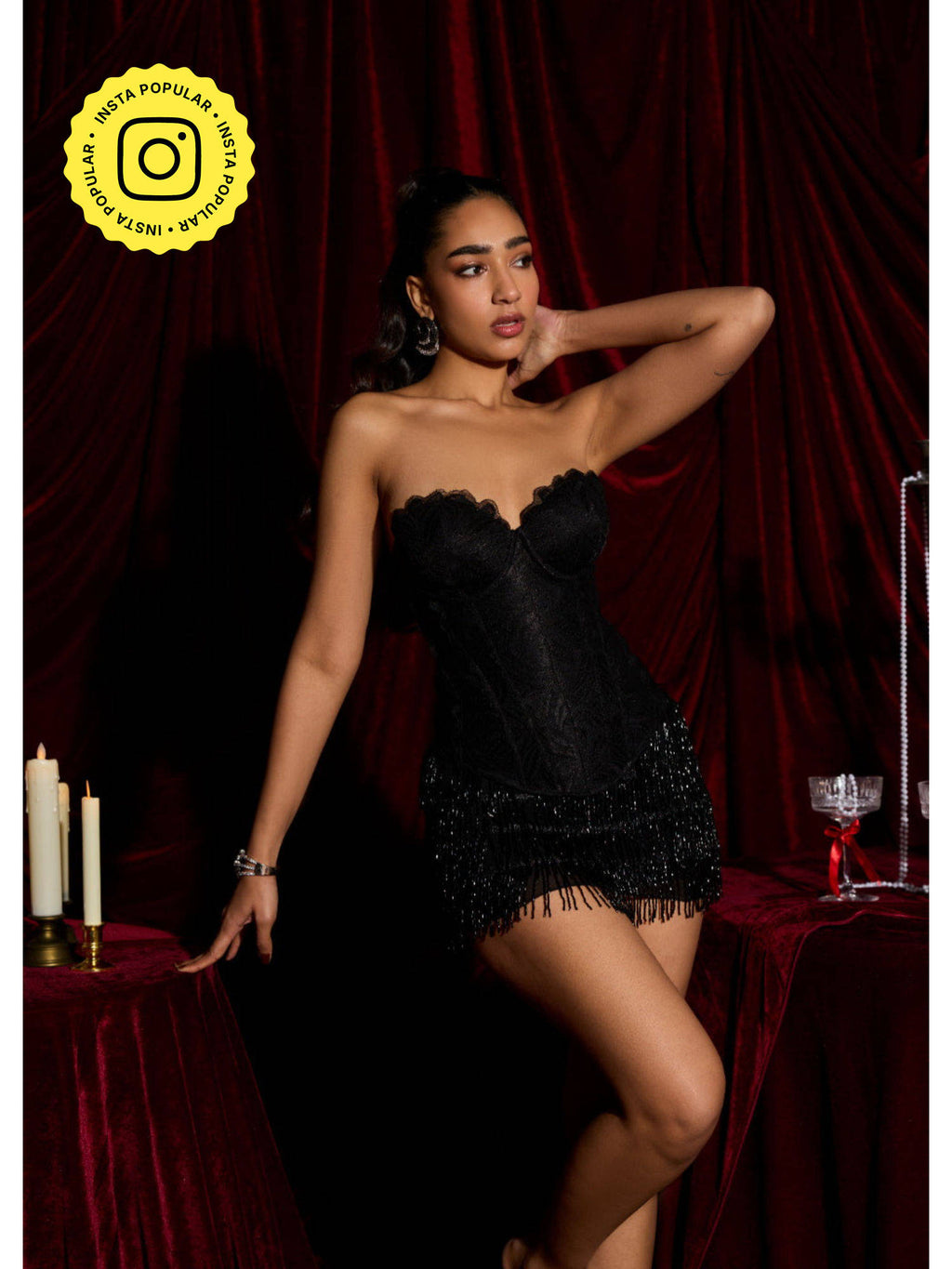 Midnight Lace Embellished Ultimate Bustier Corset Top | TT90 - view 1