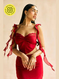 Crimson Muse Ruffled Crop Top | CT61 - view 1