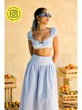 Womens Blueberry Gingham Crop Top | CT61 - view 1