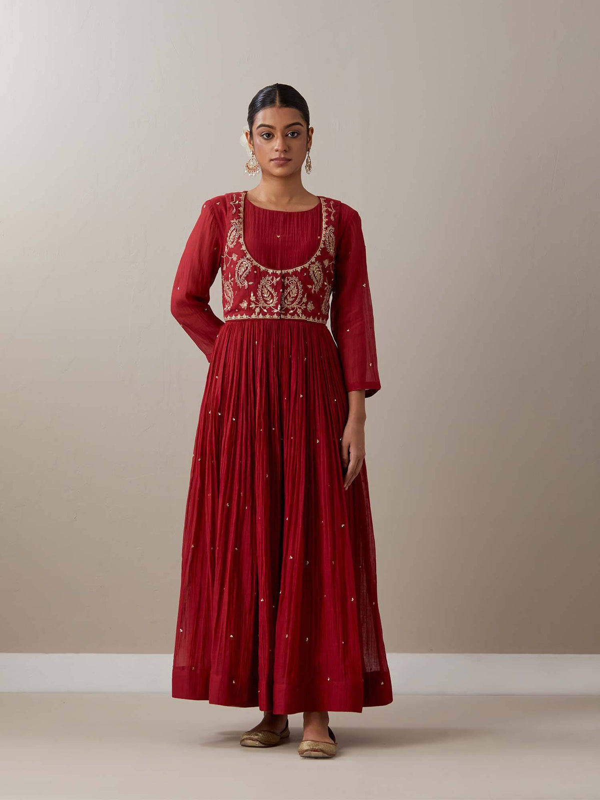 Red Kurtas Red Kurta with Jacket (Set of 2) | FY93 - view 2