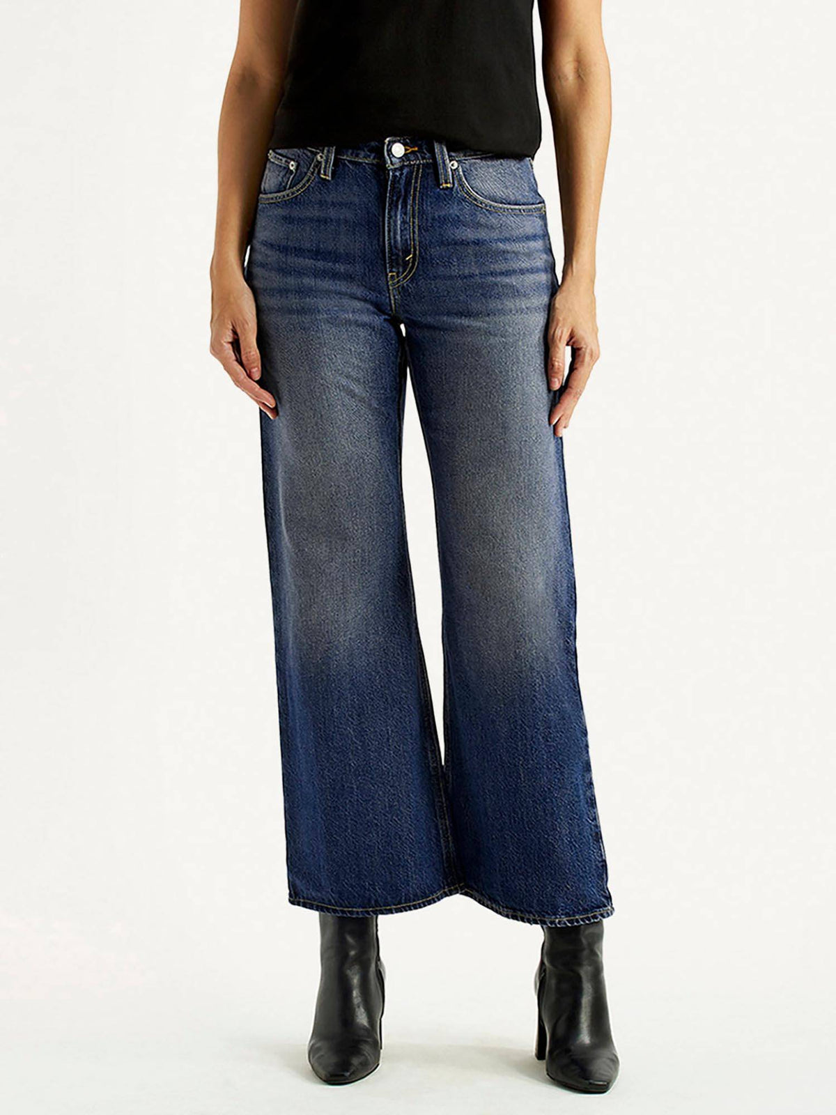 Blue Solid/Plain Boot Cut Jeans | BT10 - view 1