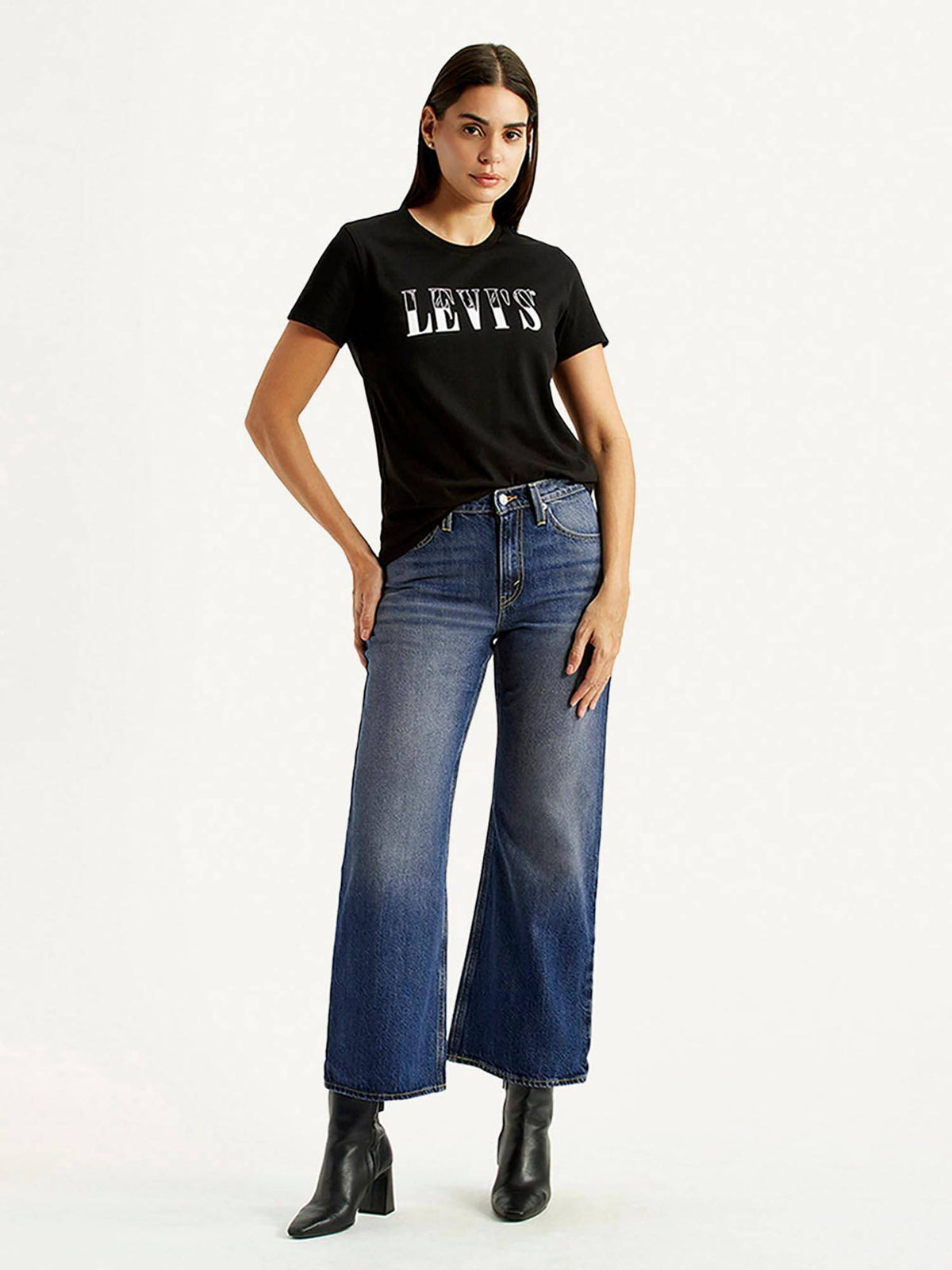 Blue Solid/Plain Boot Cut Jeans | BT10 - view 2