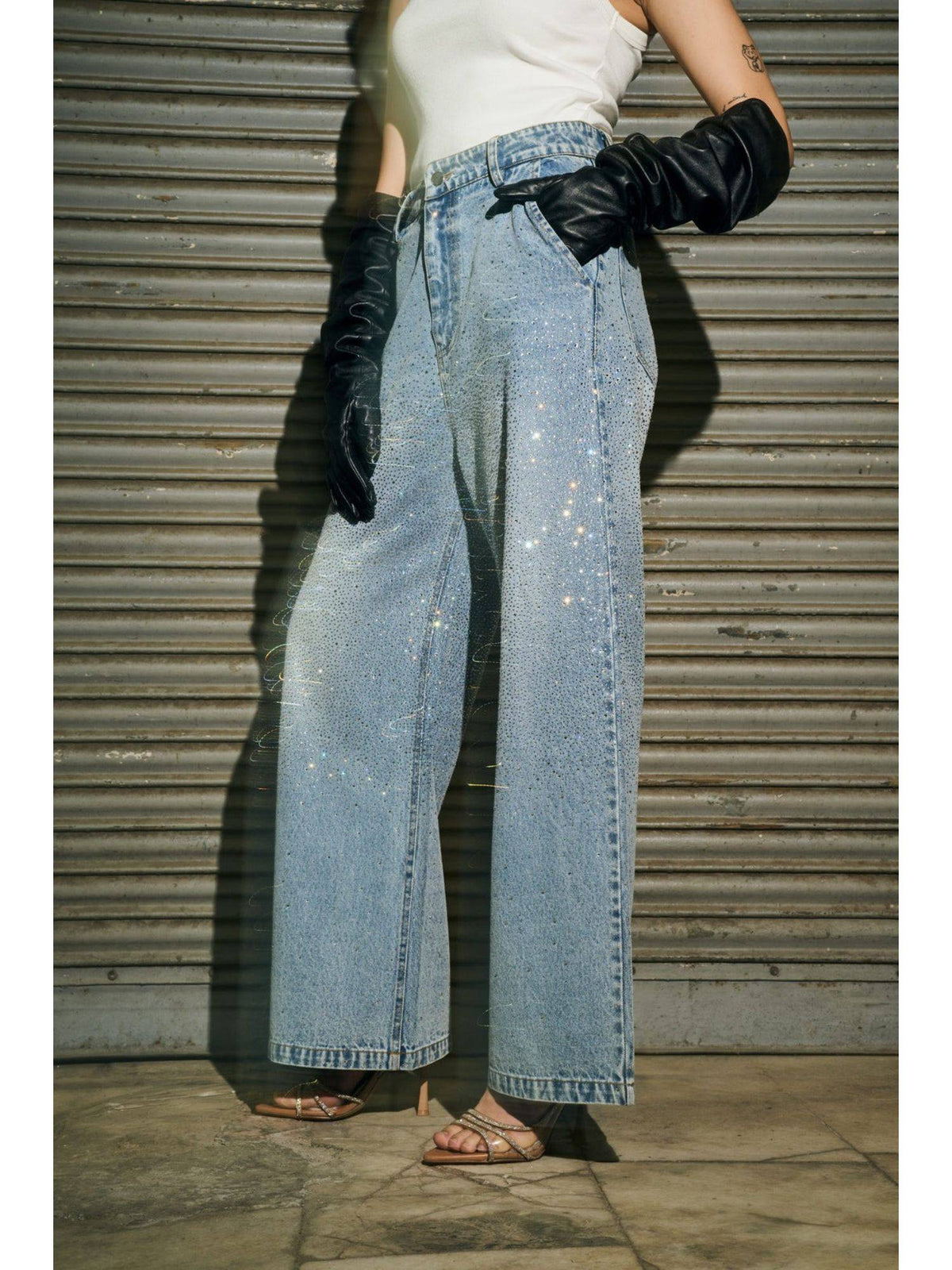 Blue Crystal Mist Denim Jeans | BG78 - view 4