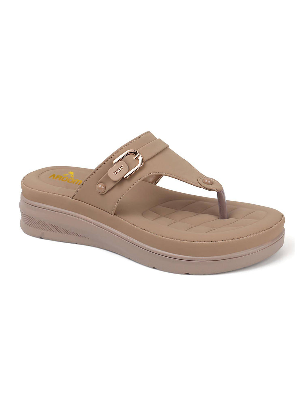 Women Beige Platform Sandals | SD89 - view 2