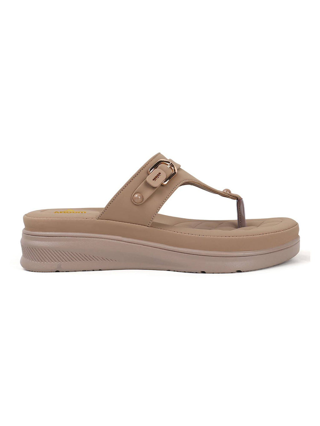 Women Beige Platform Sandals | SD89 - view 3