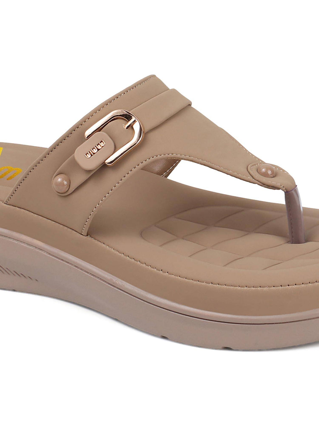 Women Beige Platform Sandals | SD89 - view 7