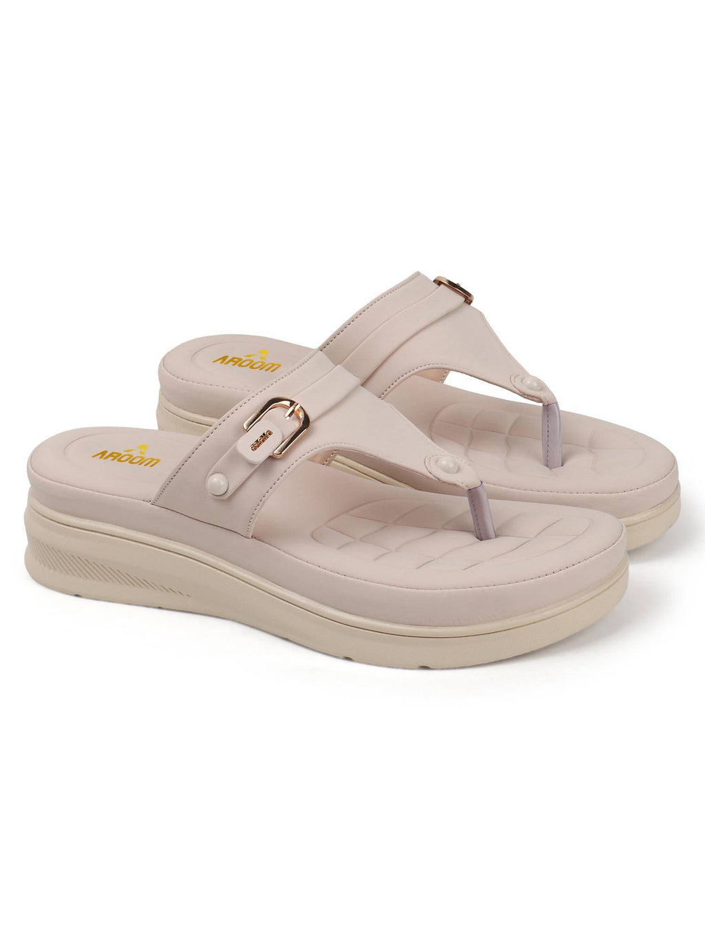 Women Beige Platform Sandals | SD89 - view 35