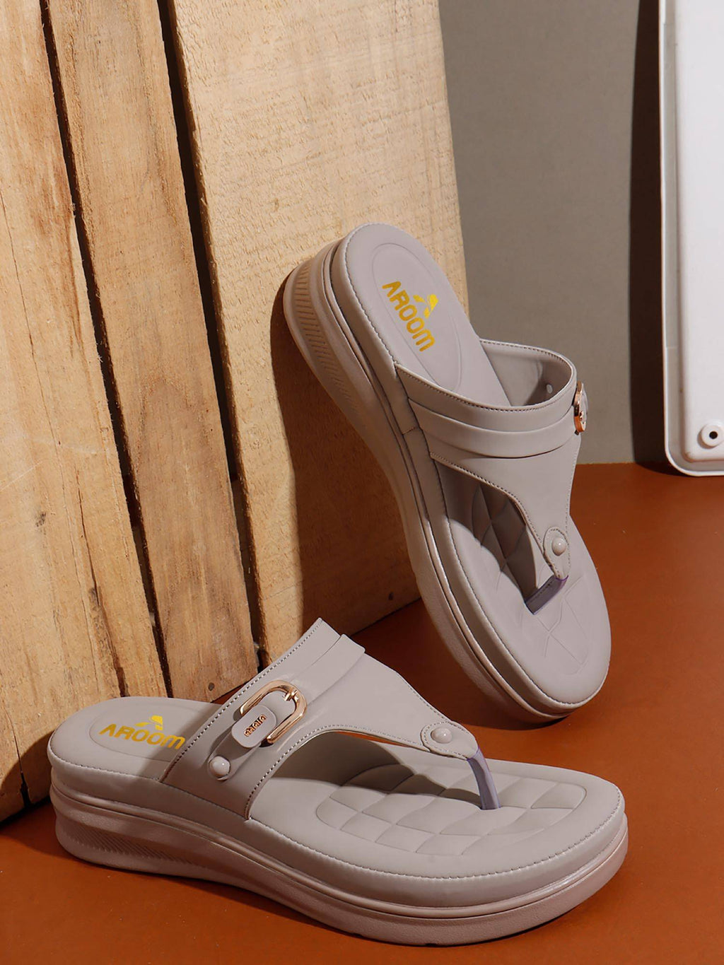 Women Beige Platform Sandals | SD89 - view 36