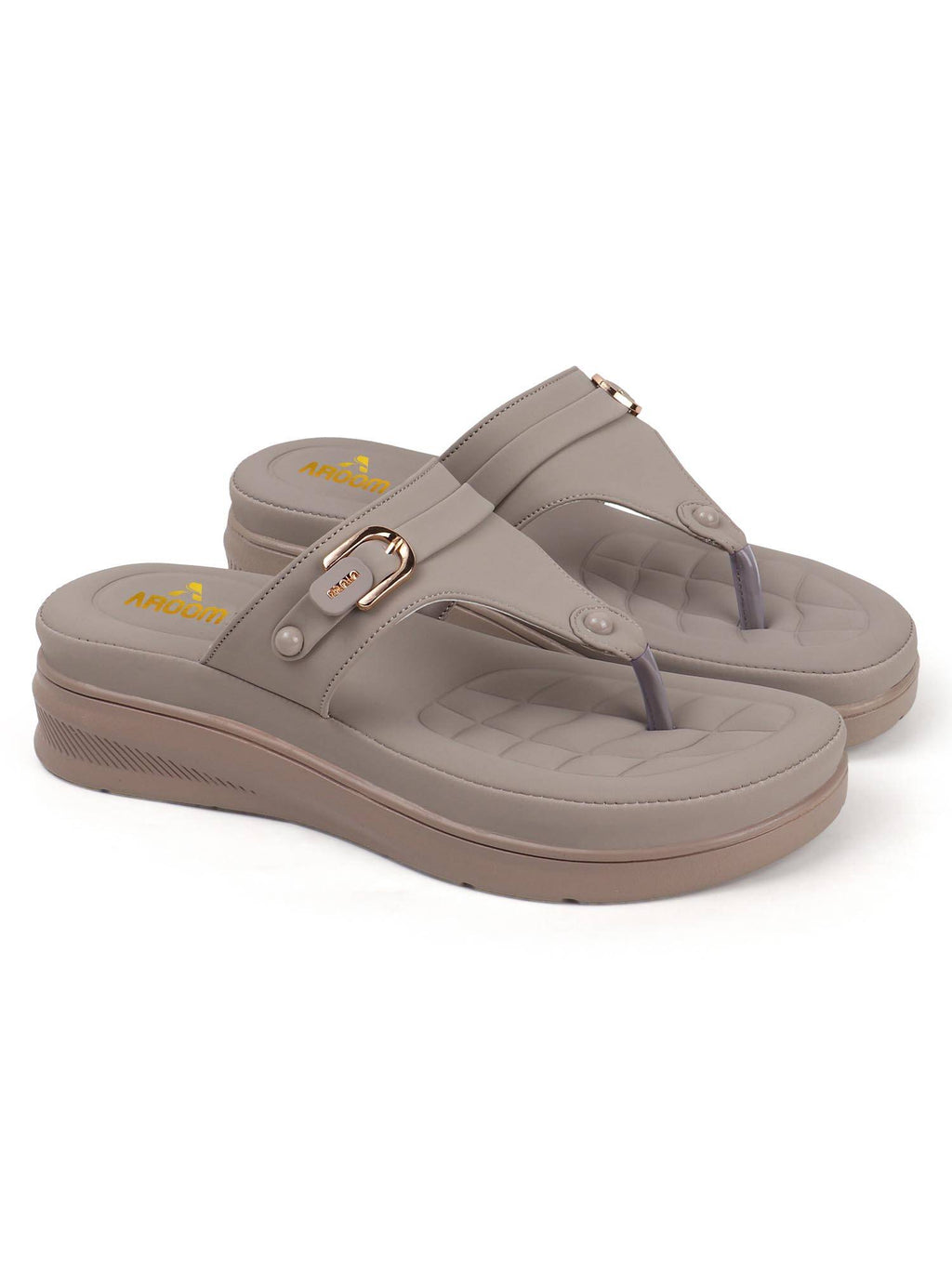Women Beige Platform Sandals | SD89 - view 43
