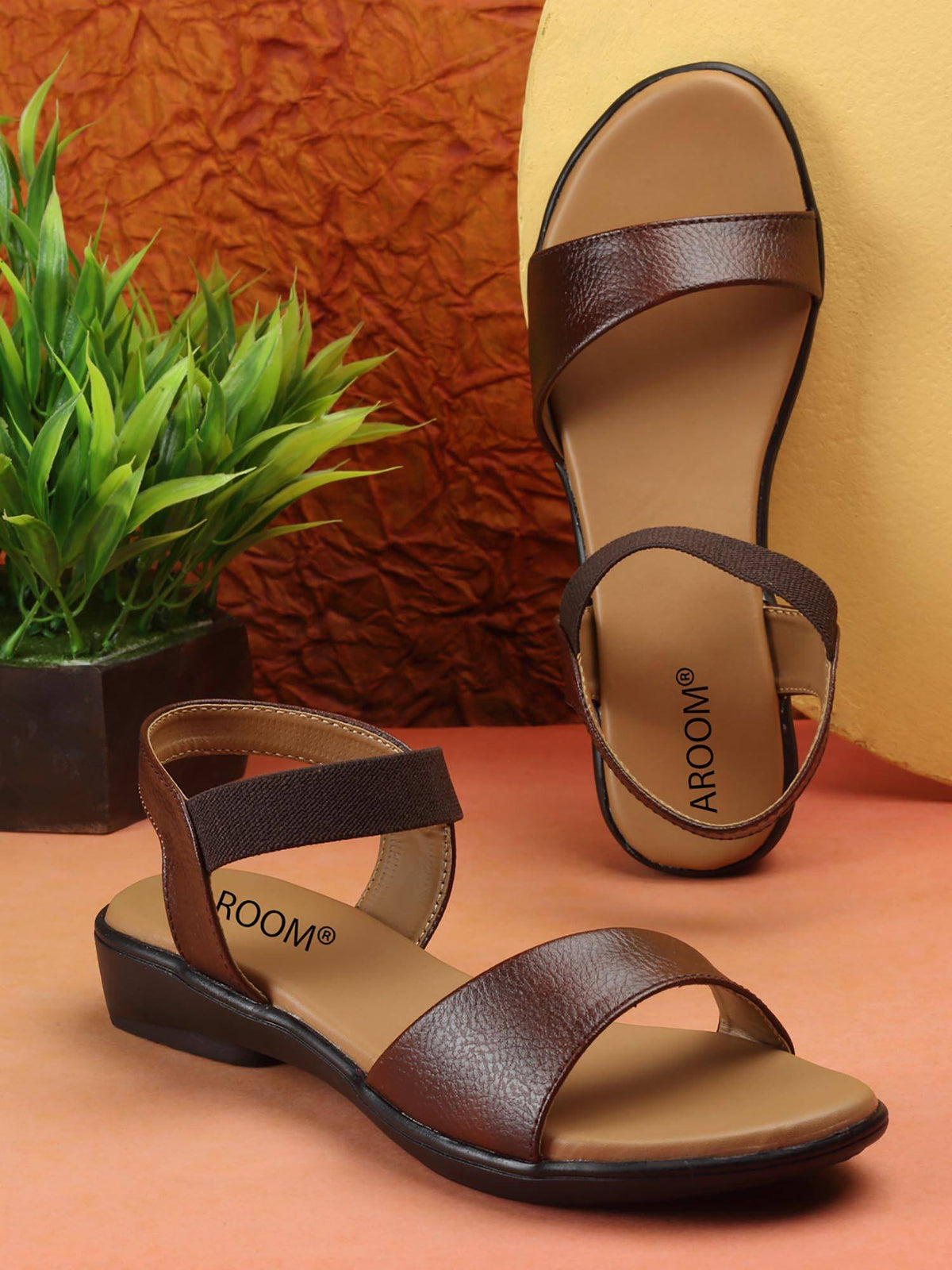 Elegant Women Tan Comfort Sandals | SD89 - view 10