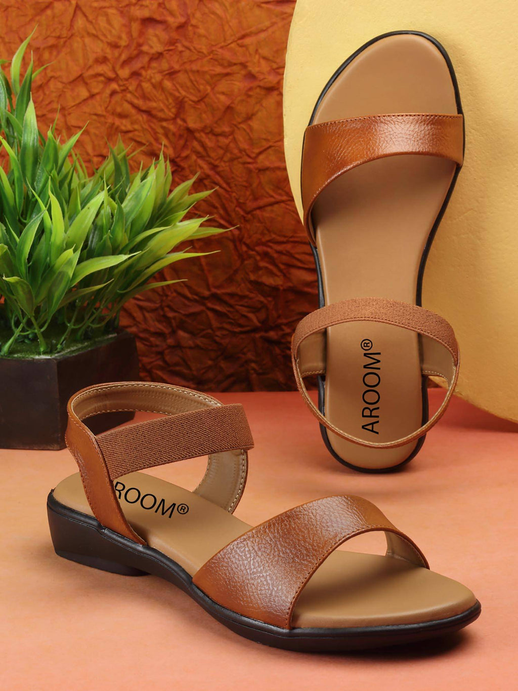 Elegant Women Tan Comfort Sandals | SD89 - view 1
