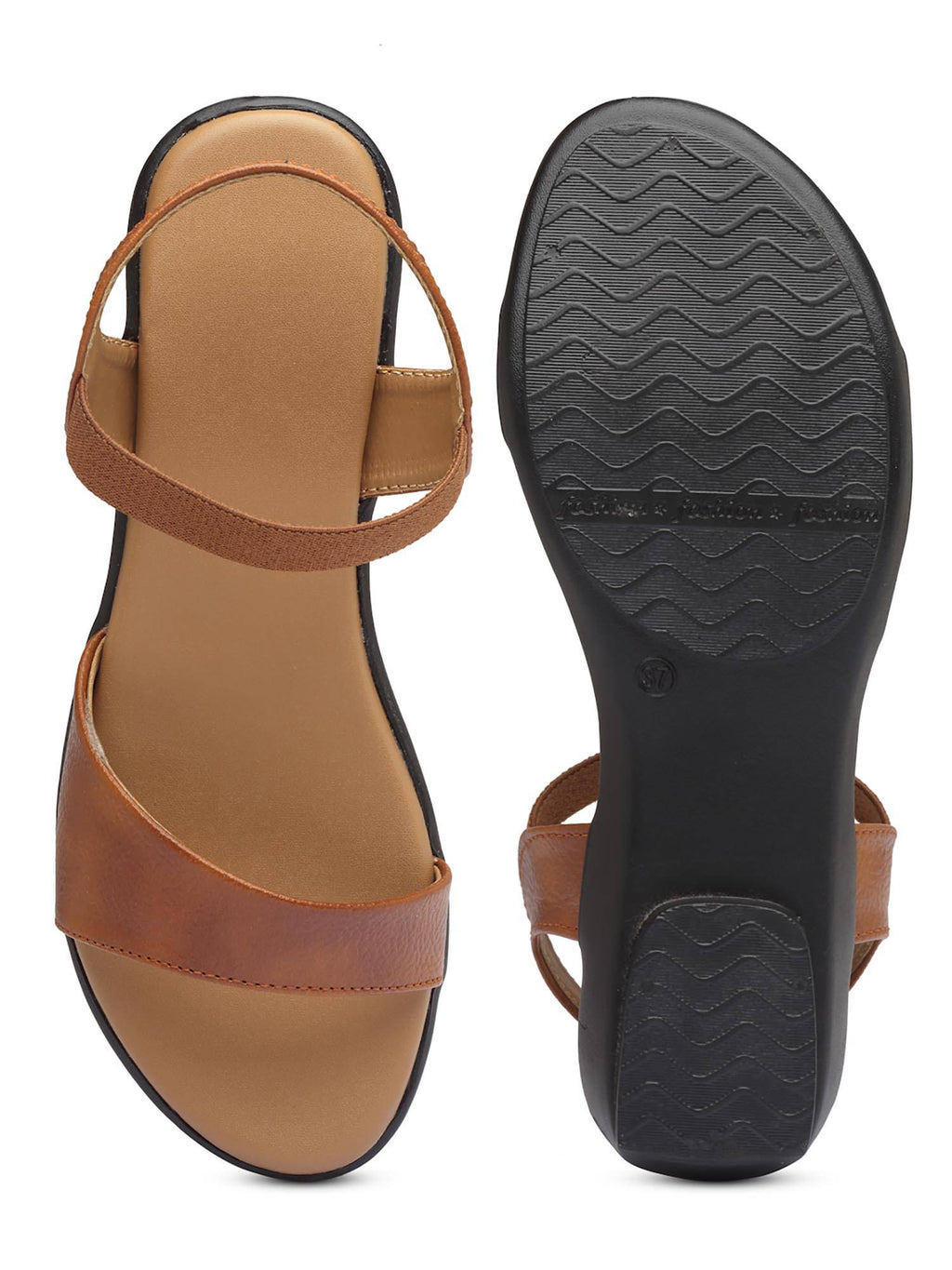Elegant Women Tan Comfort Sandals | SD89 - view 6