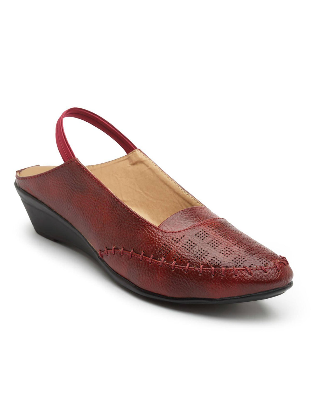 Women Maroon Stylish Wedges Sandals | SD89 - view 3