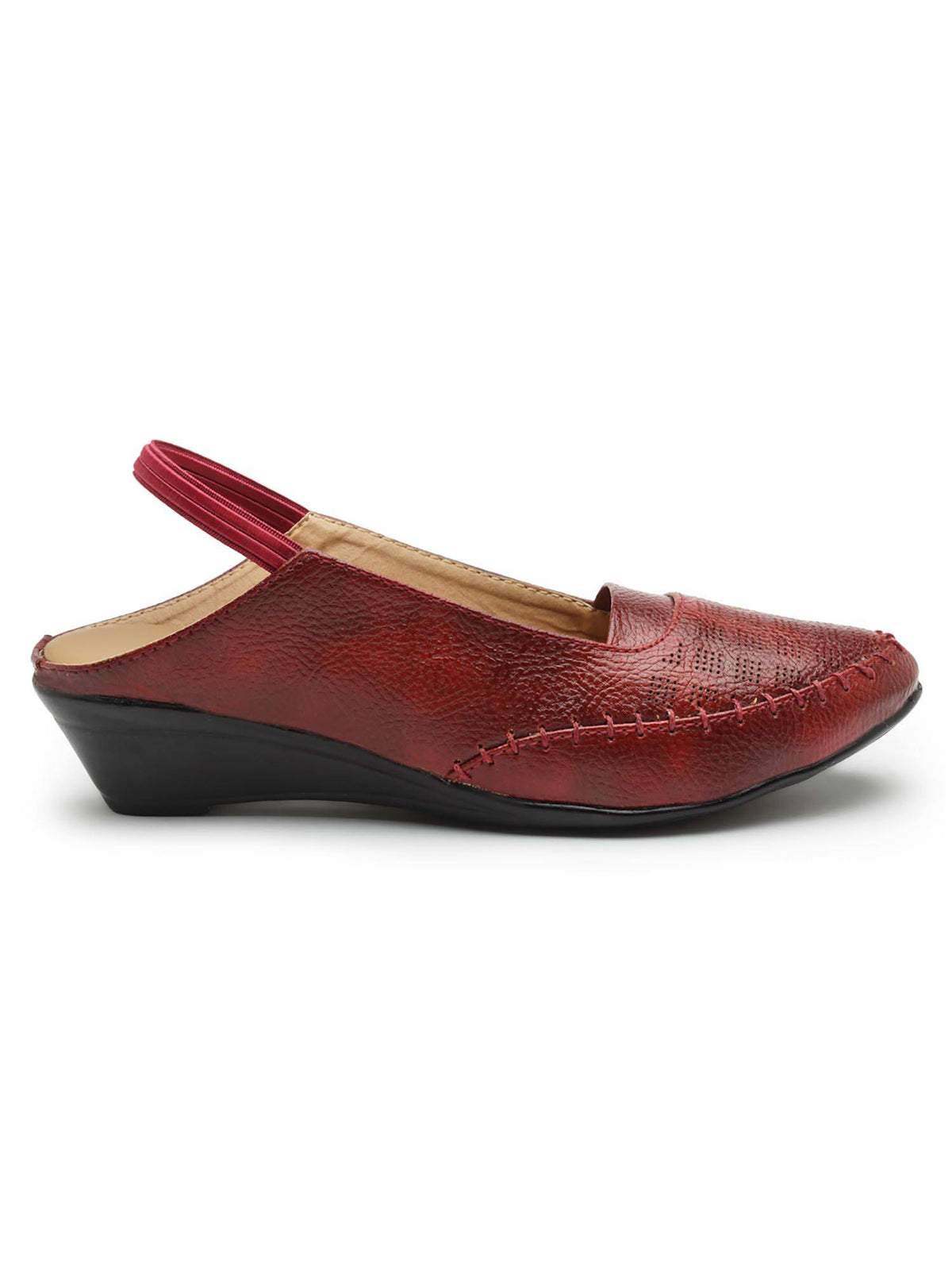 Women Maroon Stylish Wedges Sandals | SD89 - view 5