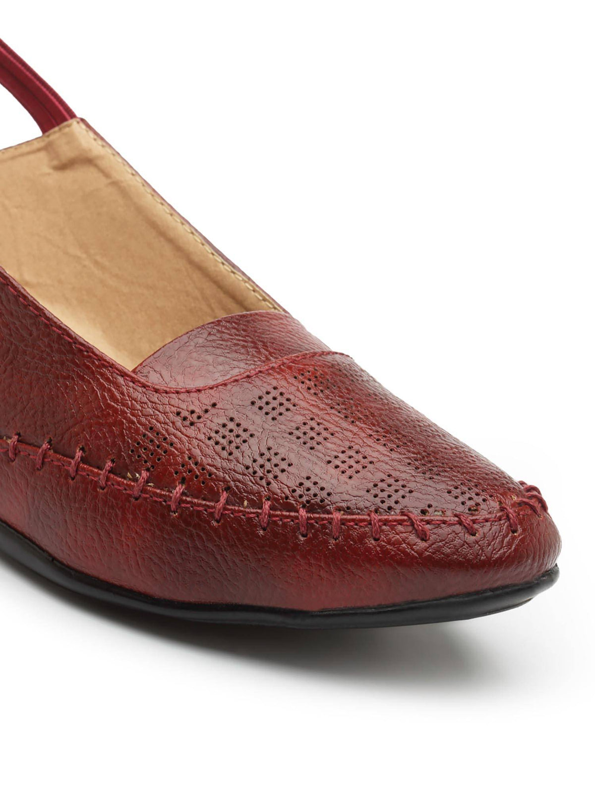 Women Maroon Stylish Wedges Sandals | SD89 - view 6
