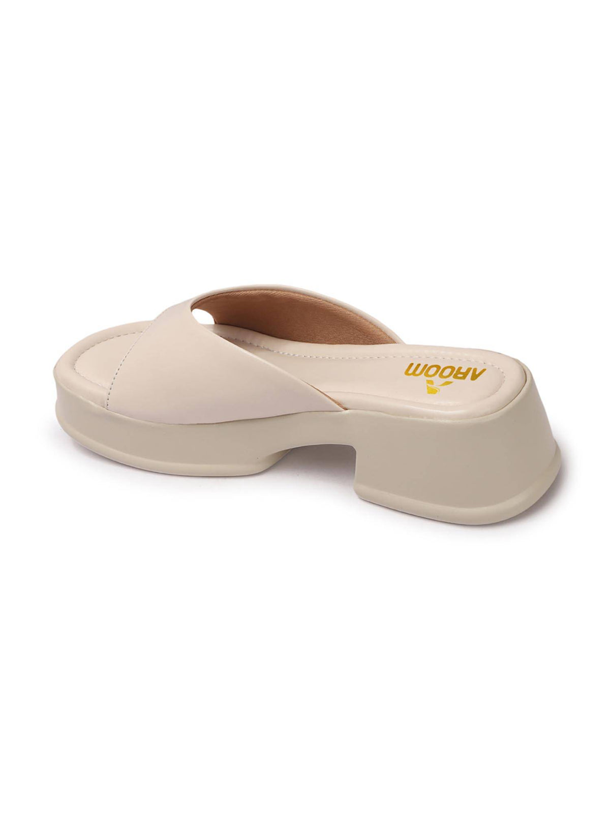 Women Cream Trendy Block Sandals | SD89 - view 4