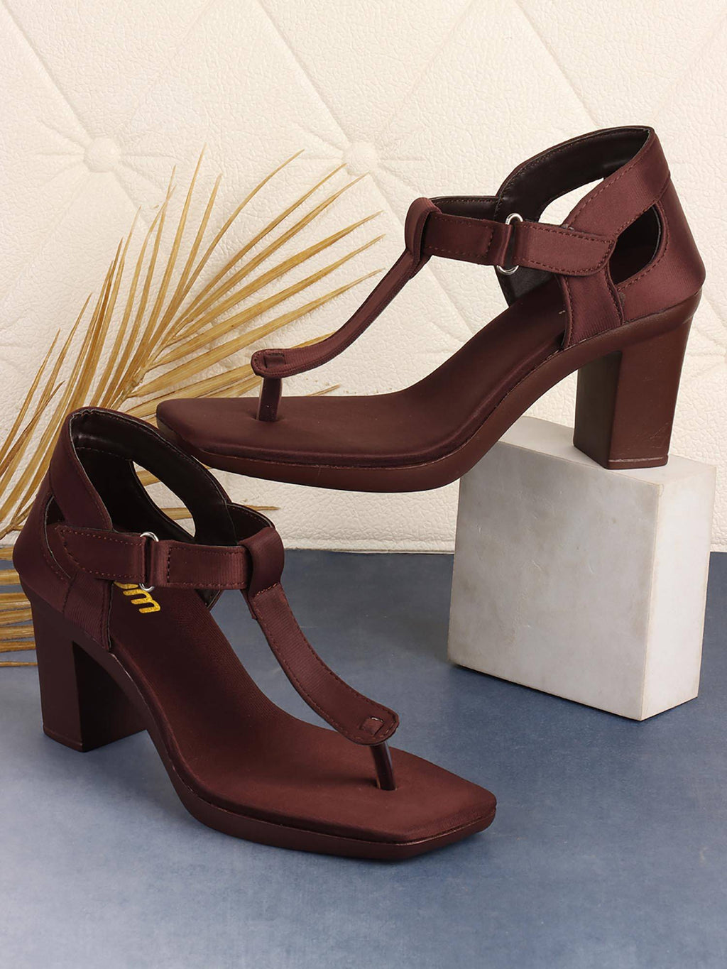 Women Maroon Sandals Heels | H78 - view 2