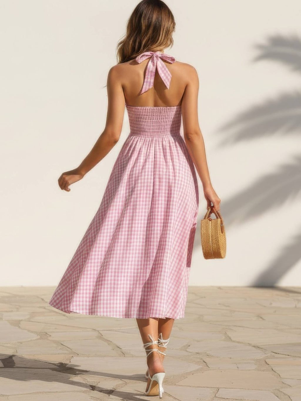 Pink Cotton Checks Dress | D56 - view 2