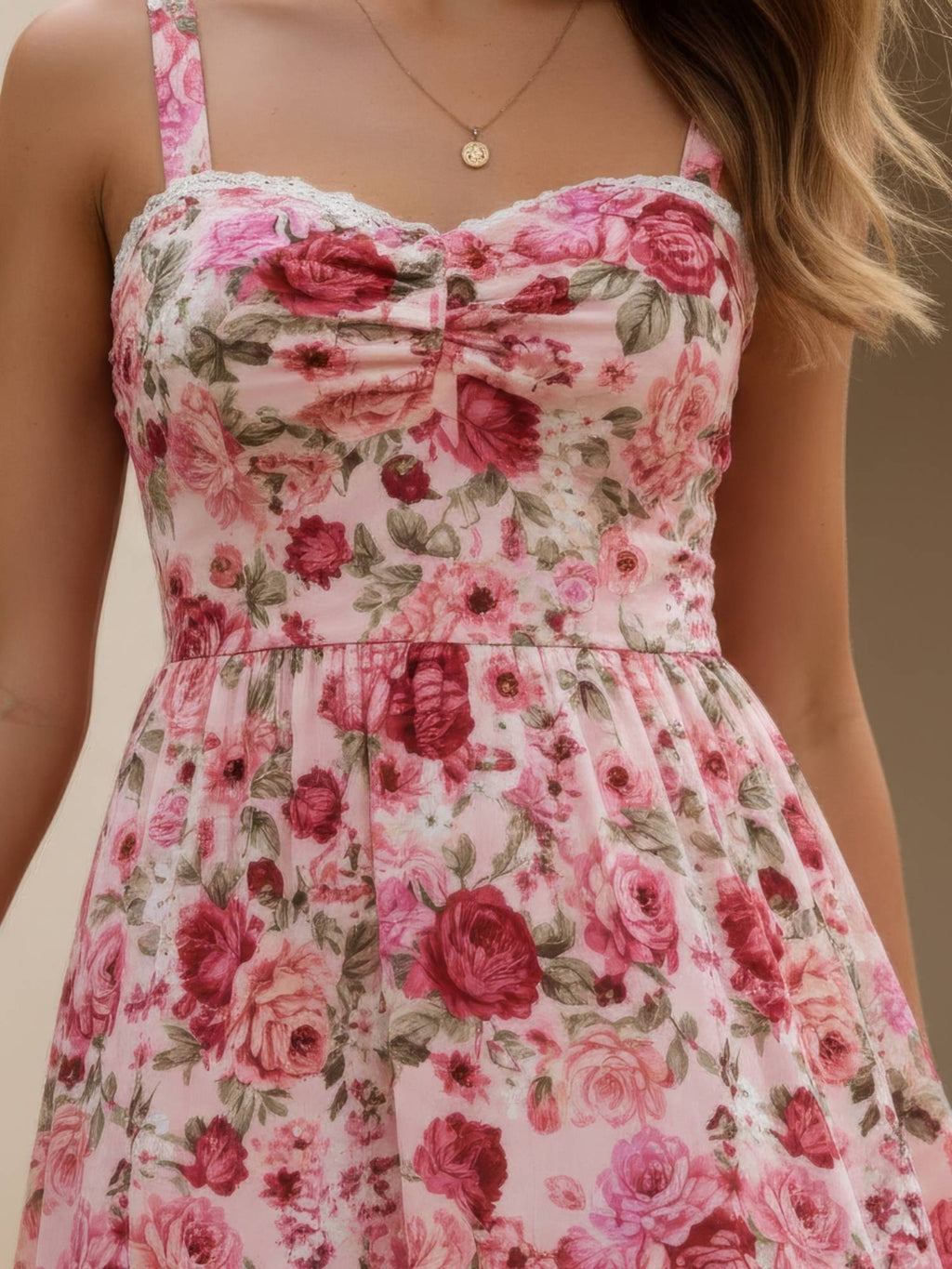 Pink Cotton Floral Dress | D56 - view 4