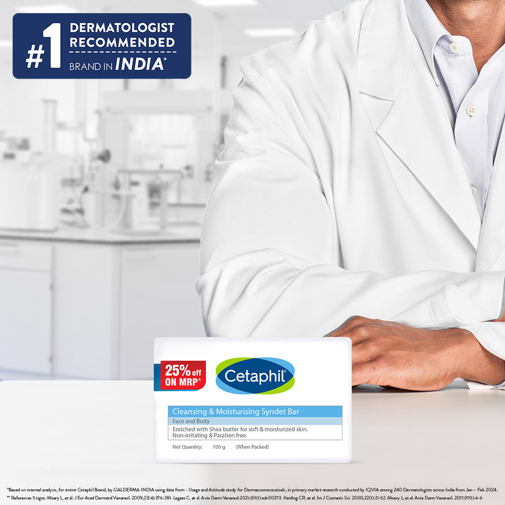 Cetaphil Cleansing Moisturizing Syndet Bar - (100gm)