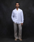 REGULAR FIT PLAIN SHIRT GUILD CASUAL - FIG - WHITE morris.lane
